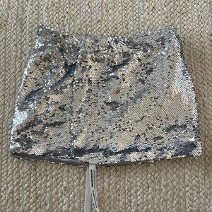 Mistress Rocks silver sequins miniskirt. Never been worn!